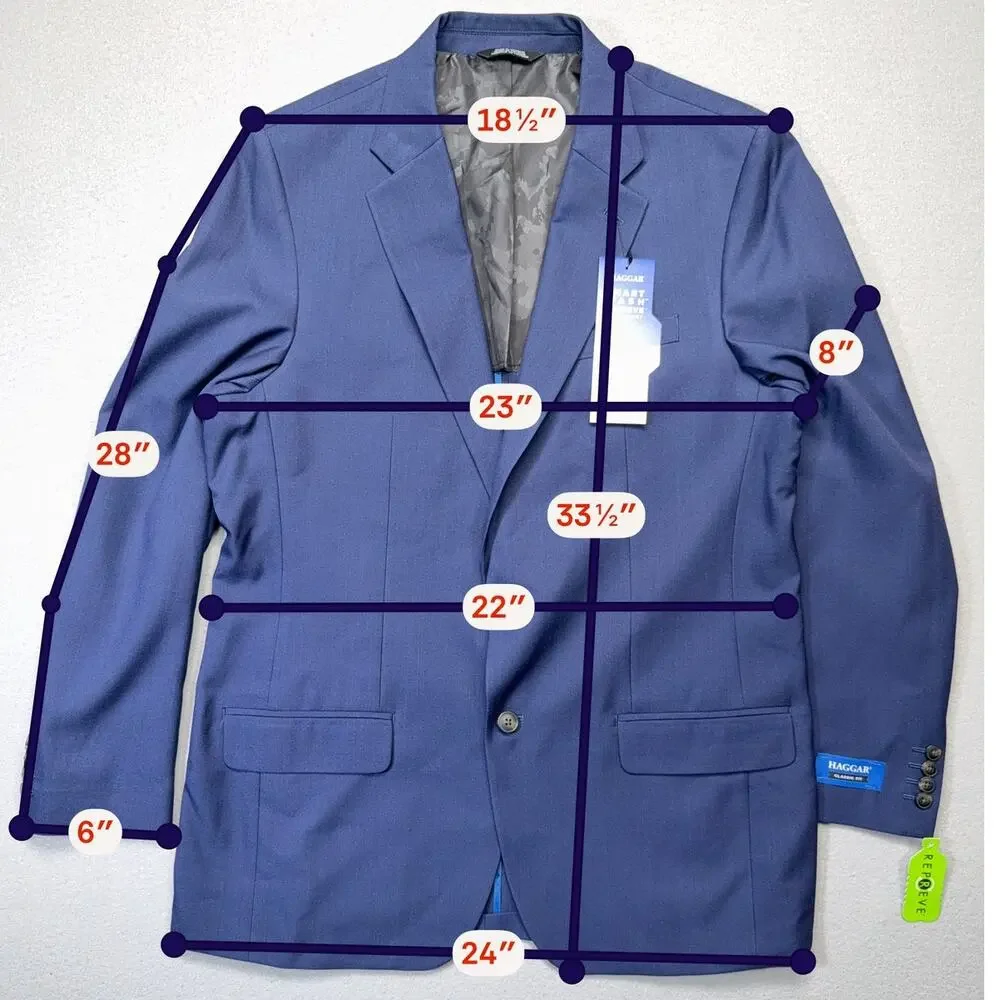 Haggar Men's Smart Wash Classic Fit Suit Jackets Midnight 44L $200